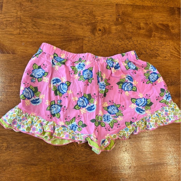 Matilda Jane pink blue floral ruffle shorts size 12 - Picture 3 of 3